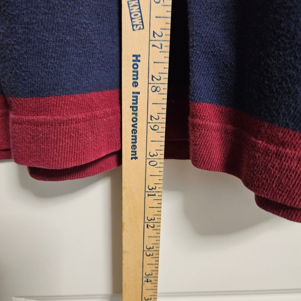 VTG St. John's Bay Rugby Shirt Mens L Red Blue Striped Long Sleeve Cotton Preppy - Picture 6 of 8